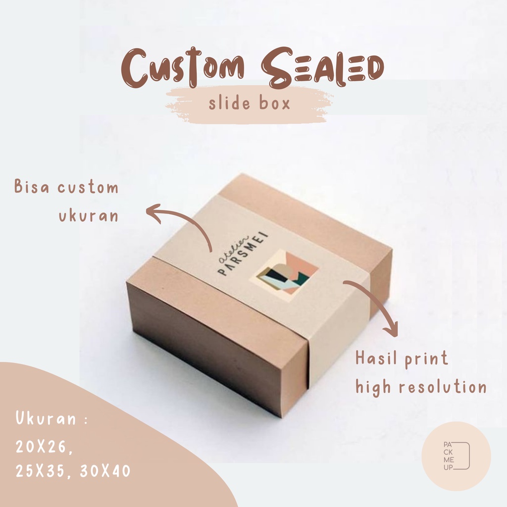 [TERMURAH] Custom Packaging Slide Label Box |  Paper Belt Packaging | Slide Box Sealed | Packaging S