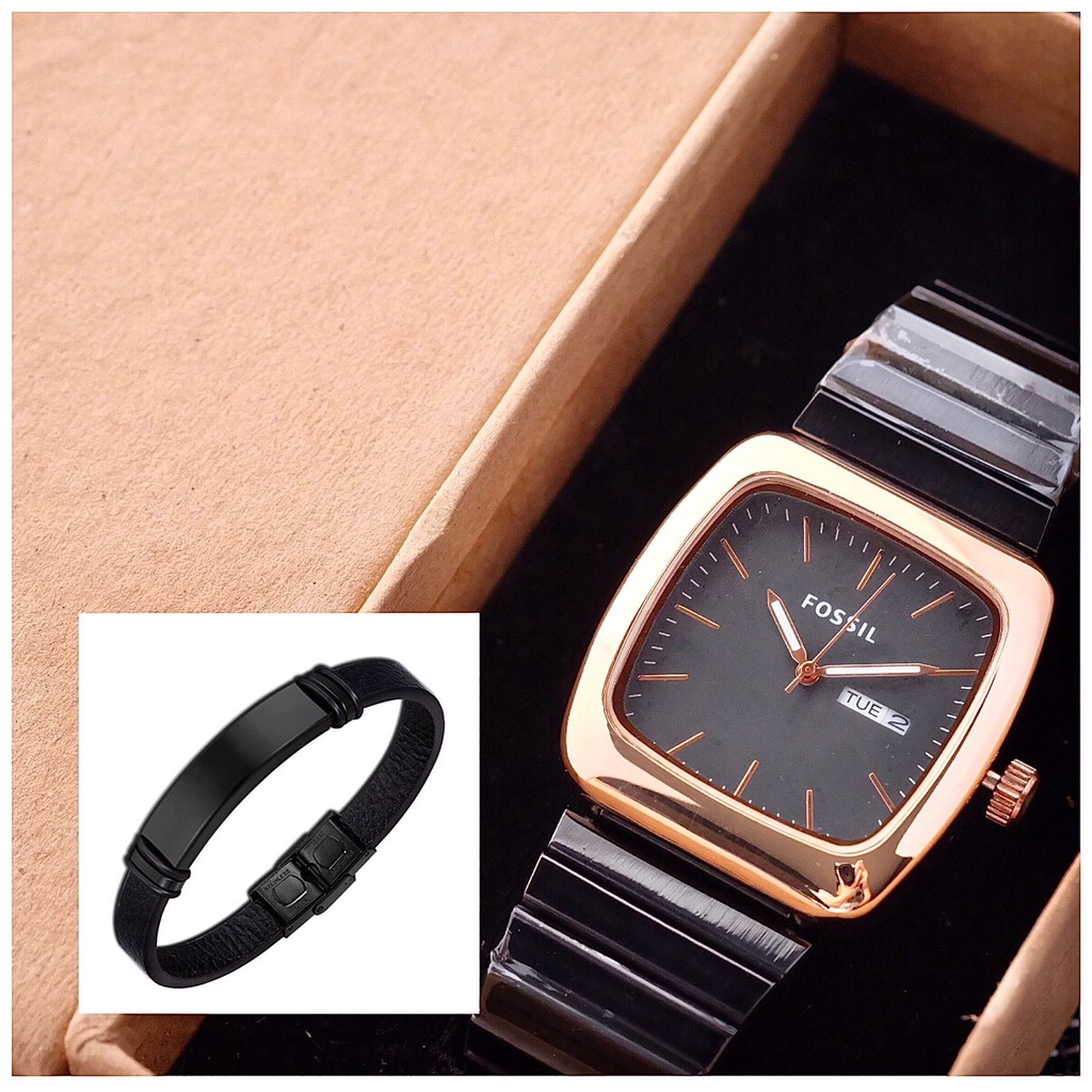 [COD] Jam Tangan Wanita 11500LV Tanggal Dan Hari Aktif Tali Rantai Free Gelang + Box Original & Bate