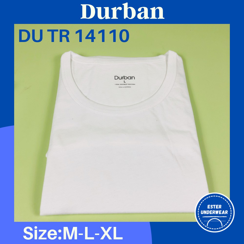 Kaos Oblong Pria DURBAN O-NECK DU TR 14110 PUTIH isi 1 PCS