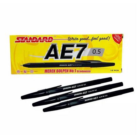

Pen Pulpen Ballpoint Pena Bolpoint Standard AE7 - 0.5 mm Tinta Hitam Termurah