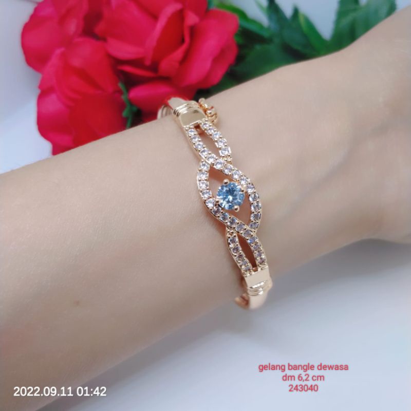 Gelang Bangle Dewasa Perhiasan Titanium Tembaga Terlaris Termurah Lapis Emas