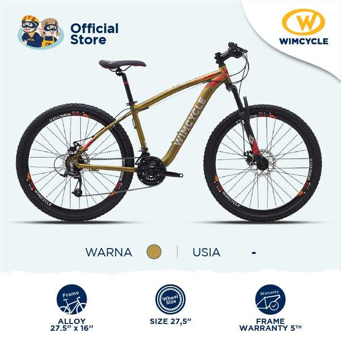 Sepeda Gunung MTB Wimcycle Storm - Bronze