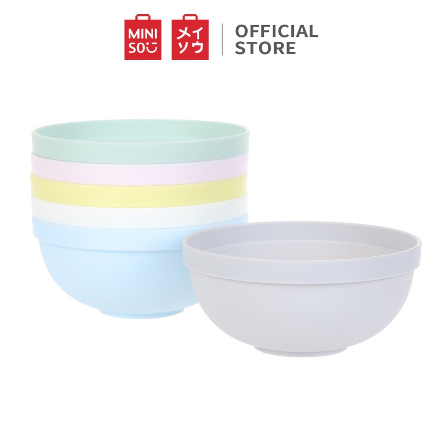 MINISO Mangkuk Set Plastik Bowl Ramah Lingkungan Eco-friendly 6 Pcs - 6pcs