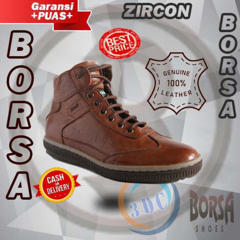 Sepatu Borsa Zircon T97402 - Sepatu Boots Kulit Original Borsa