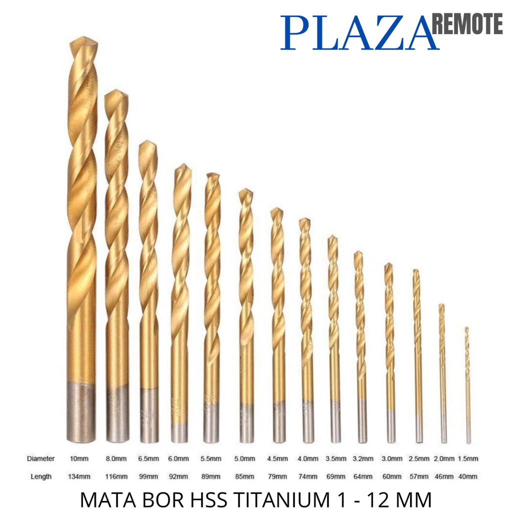 MATA BOR HSS TITANIUM COATED KAYU LOGAM BESI ALUMUNIUM 1 - 10 MM