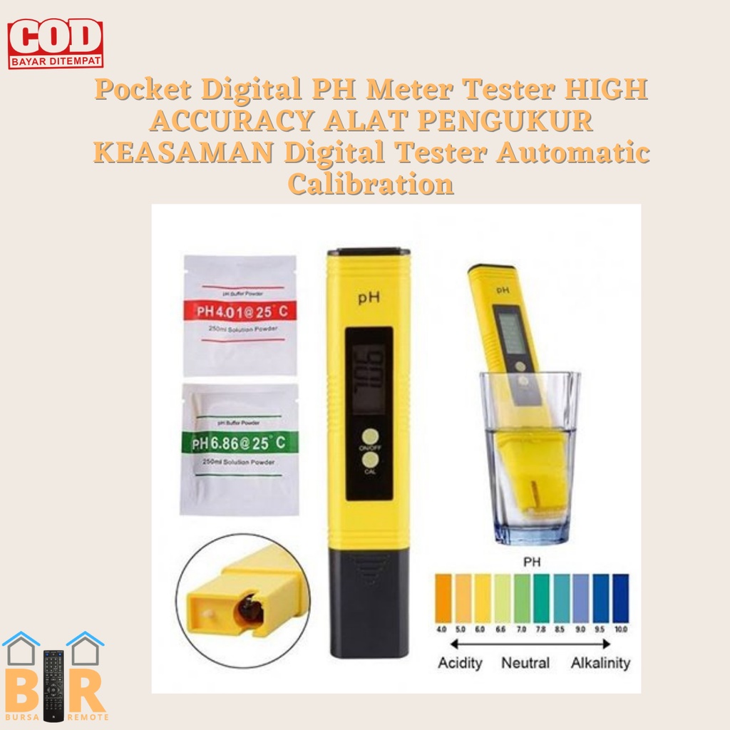 Pocket Digital PH Meter Tester HIGH ACCURACY ALAT PENGUKUR KEASAMAN Digital Tester Automatic Calibration