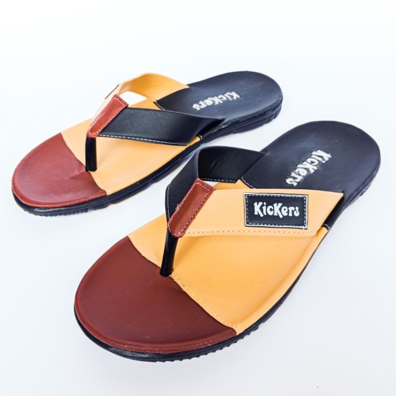 Sandal Pria Distro Sendal Jepit Tiga Warna Multiple KCK