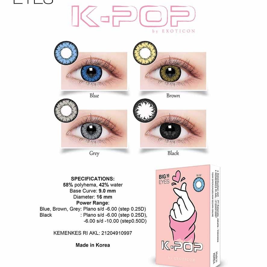 SOFLENS X2 K-POP / SOFLENS K-POP BIG EYES 16MM BY EXOTICON KPOP