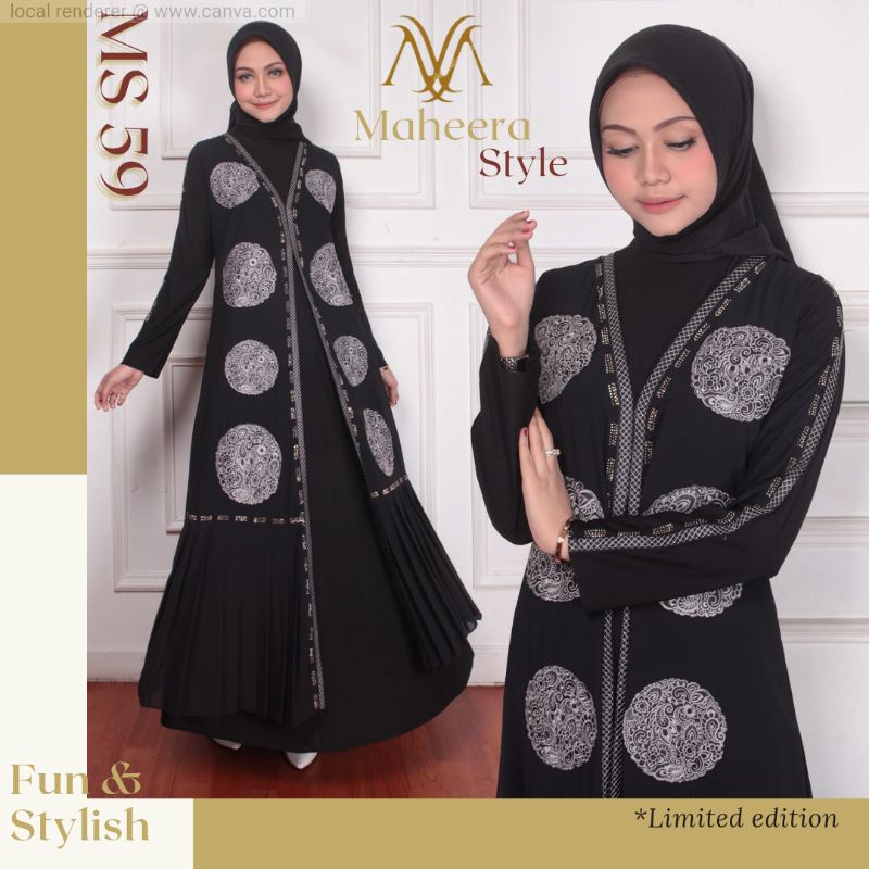 PROMO TOKO BARU!! ABAYA BORDIR PREMIUM || by : Maheera Style