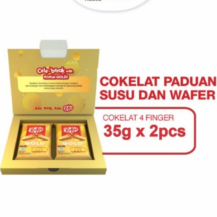 Nestle KITKAT Cemilan Coklat Wafer Gold 4F 35 gx 2pc (limited edition)