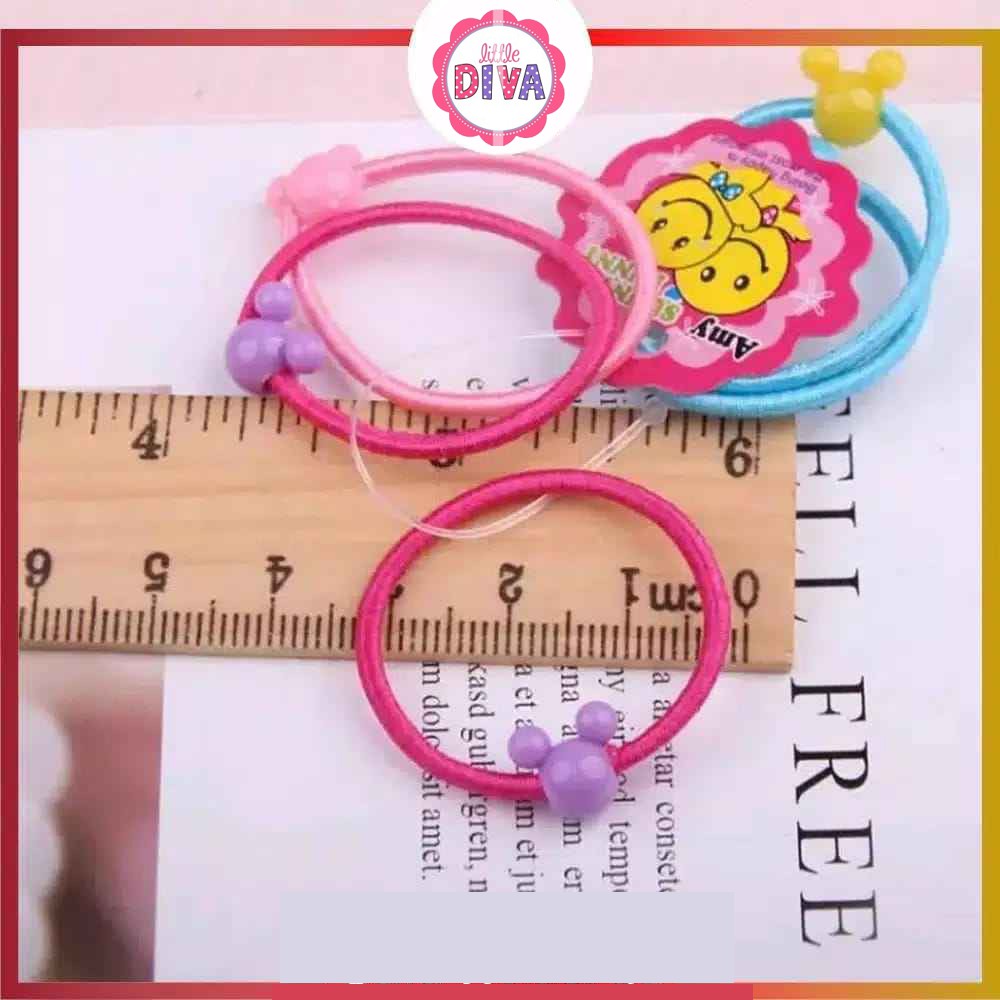 ISI 50pcs - HAIRBAND Pita / Kuncir / karet Rambut Anak Cewek Motif Lucu &amp; Menarik Colorfull chn