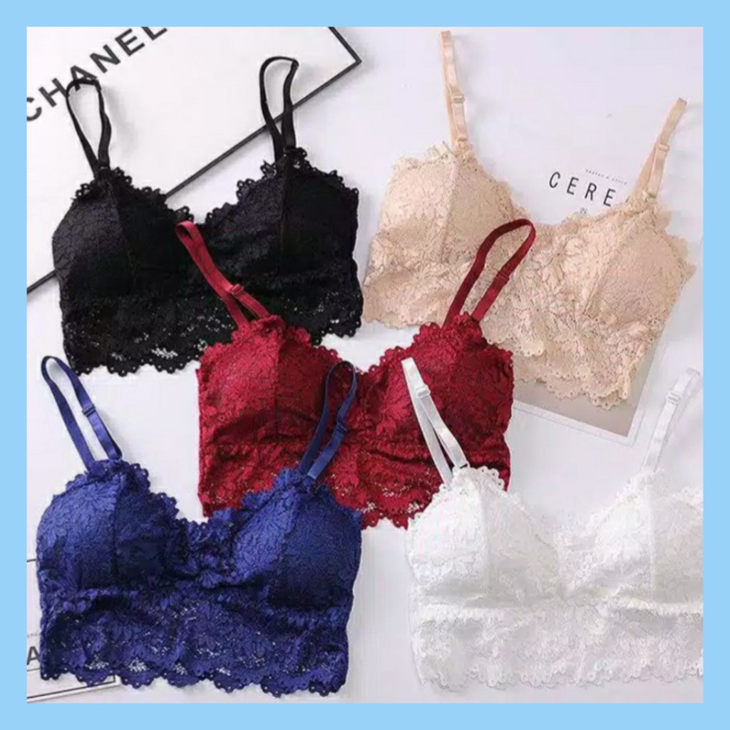 GRANDE Sport Bra Wanita Fashion Renda casual