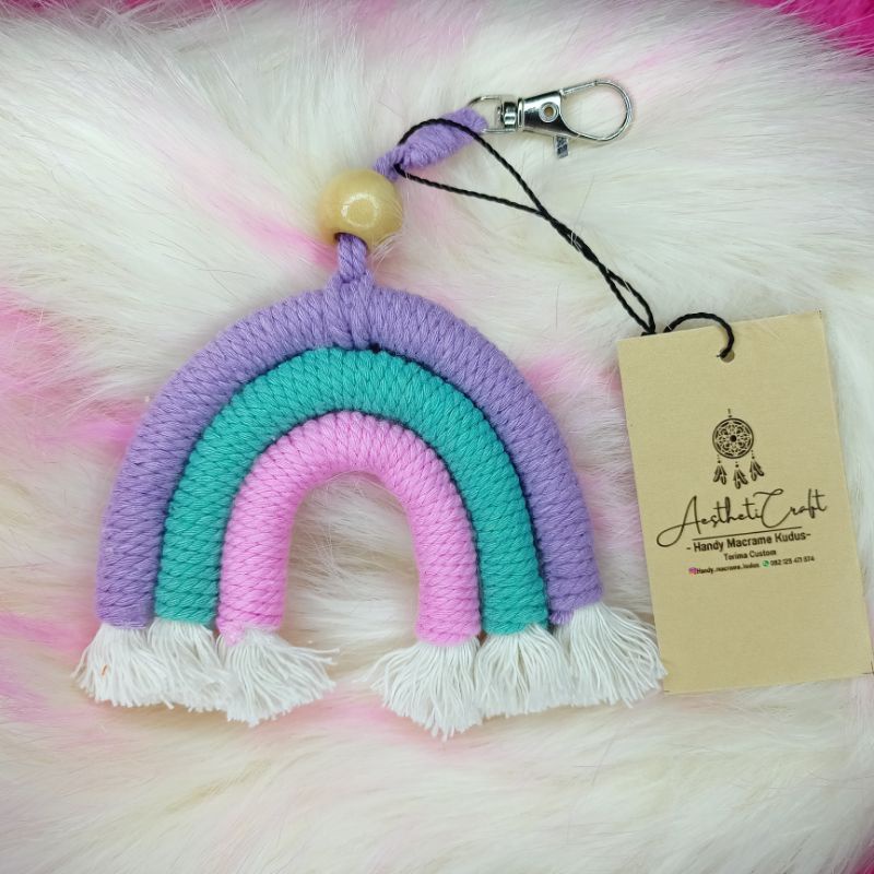 PART 2 rainbow macrame gantungan kunci kekinian lucu unik murah