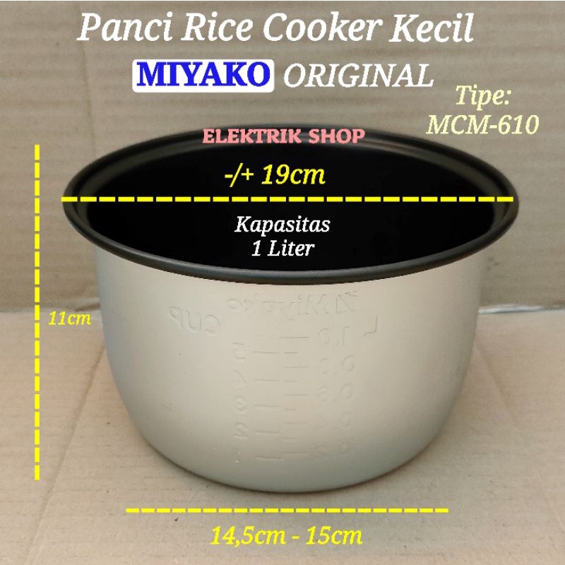 PANCI RICE COOKER MIYAKO ORIGINAL 1 LITER MCM 610 DLL