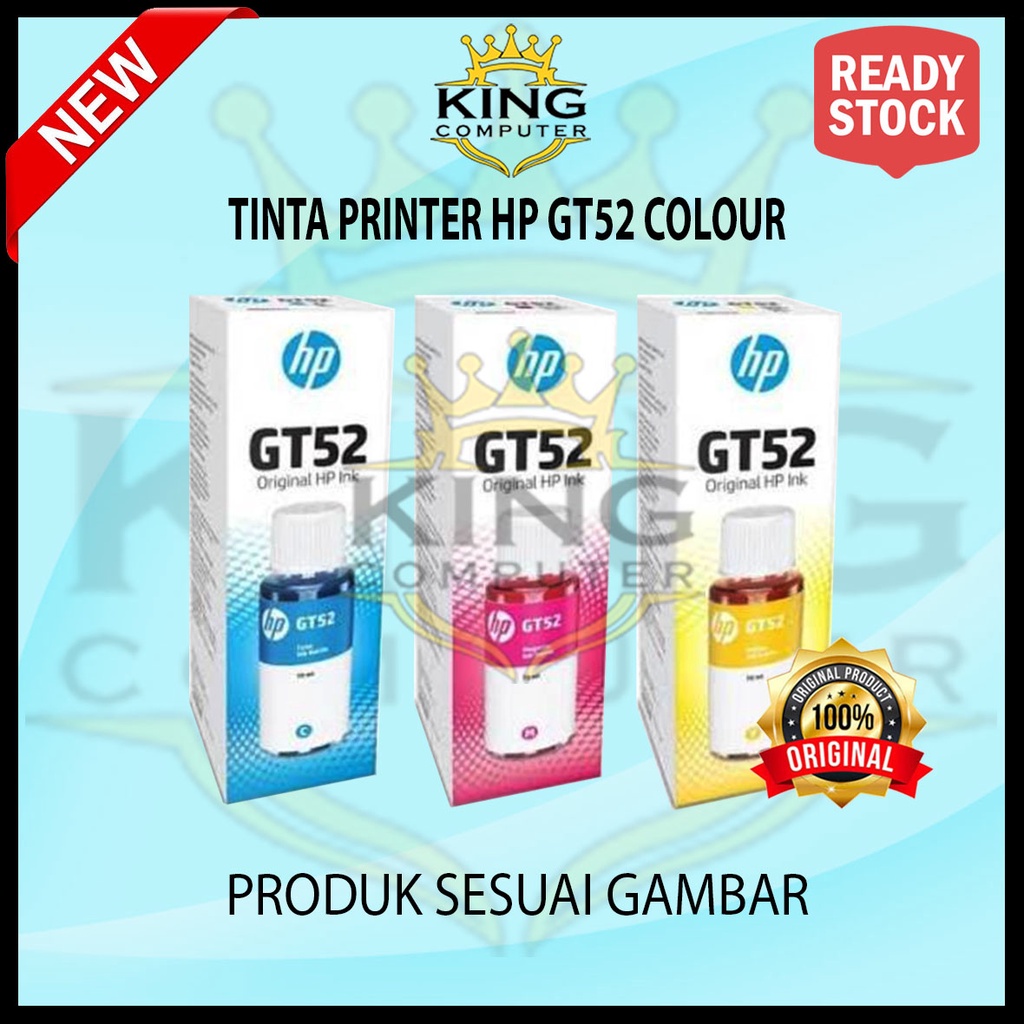 Tinta Hp GT52 Warna For Ink Printer Hp Deskjet GT5810 All in One 70ml