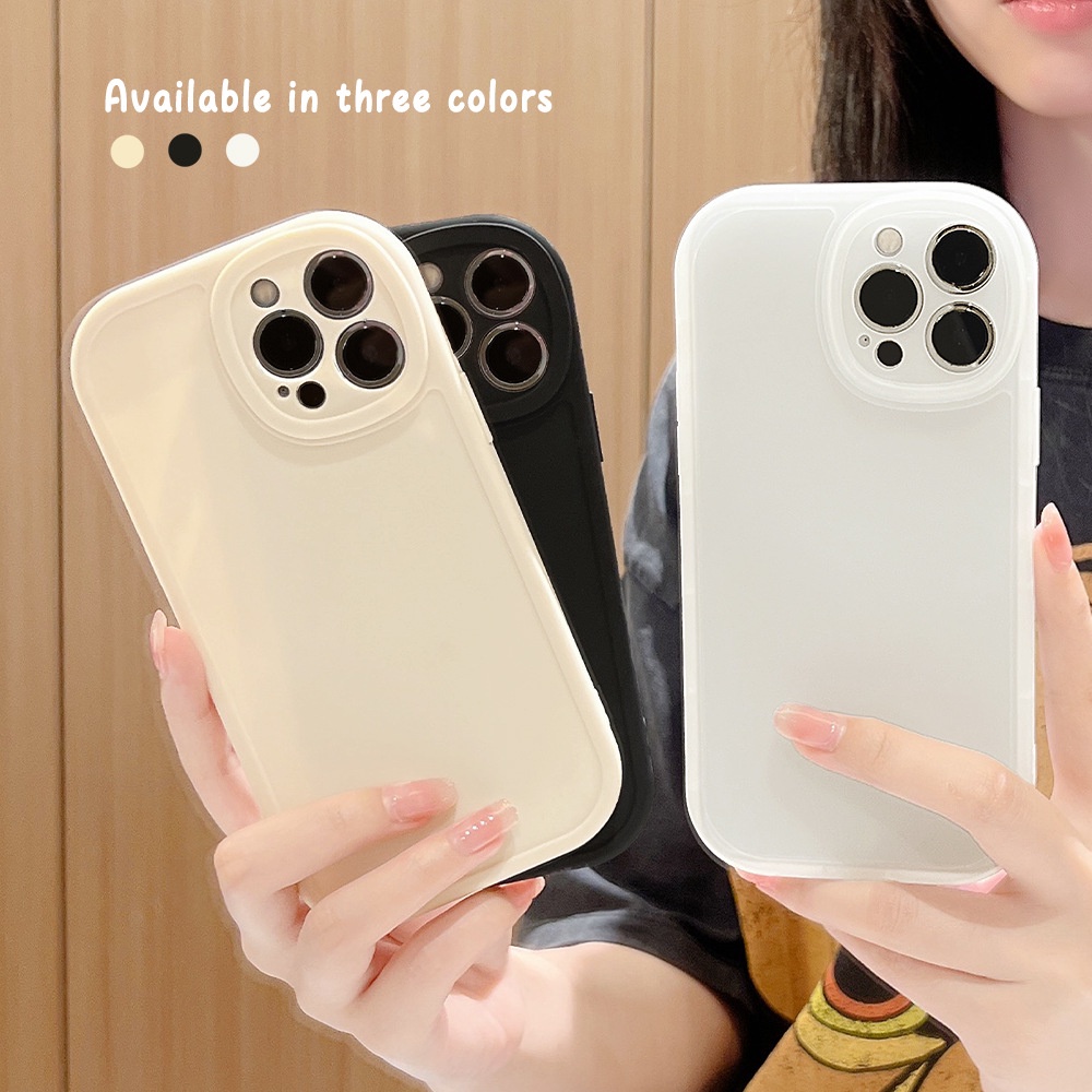 IPHONE Cover Casing Belakang Ponsel Matte Desain Simple Untuk Iphone7 8 PLUS X XR Xs11 12 13 14 MINI PRO MAX SE 2020 Soft Protector