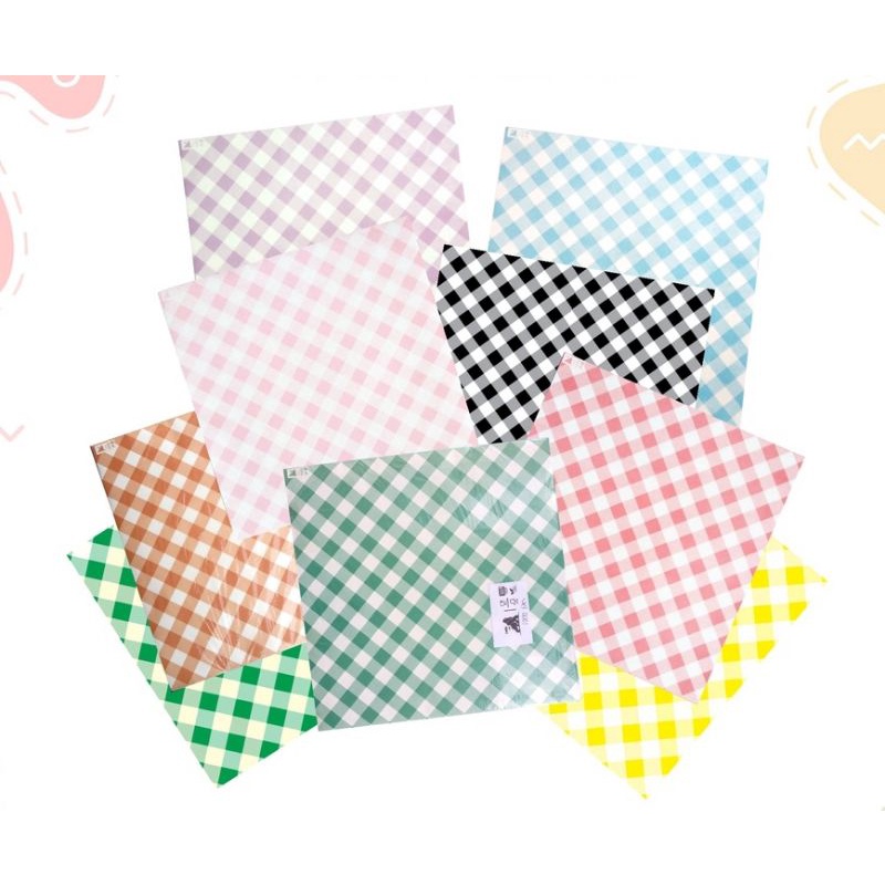 

KERTAS FOODGRADE LAMINASI GINGHAM KOREAN STYLE ISI 50 UKURAN 15x15