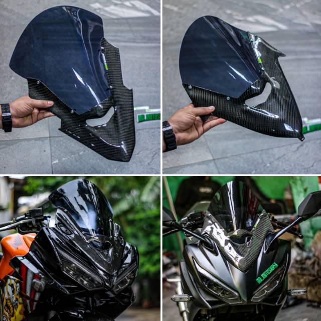 WINDSHIELD CBR 150 CARBON KEDOK CBR CARBON VISOR CBR 150 CARBON KEVLAR NOT WINGLET SPAKBOR SPION CBR