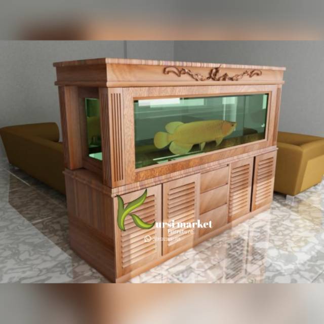 Tempat aquarium kabinet aquarium ikan arwana mewah bufet aquarium ikan hias