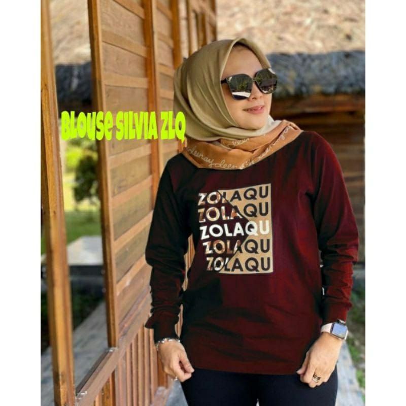 BLOUSE SILVIA/KAOS ATASAN WANITA LENGAN PANJANG/MODEL TERBARU/TERMURAH/HARGA PROMOSI/BAJU ATASAN WANITA LENGAN PANJANG (GOOD QUALITY).