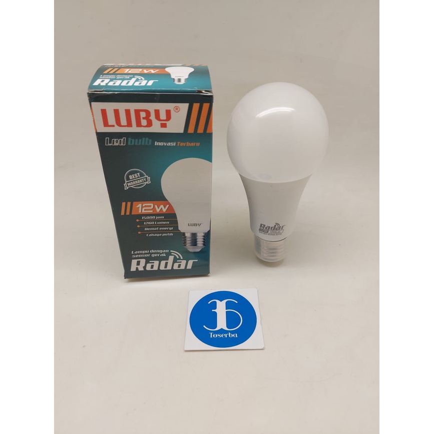 LUBY LAMPU RADAR LED 12 WATT CAHAYA PUTIH SENSOR GERAK OTOMATIS 12W