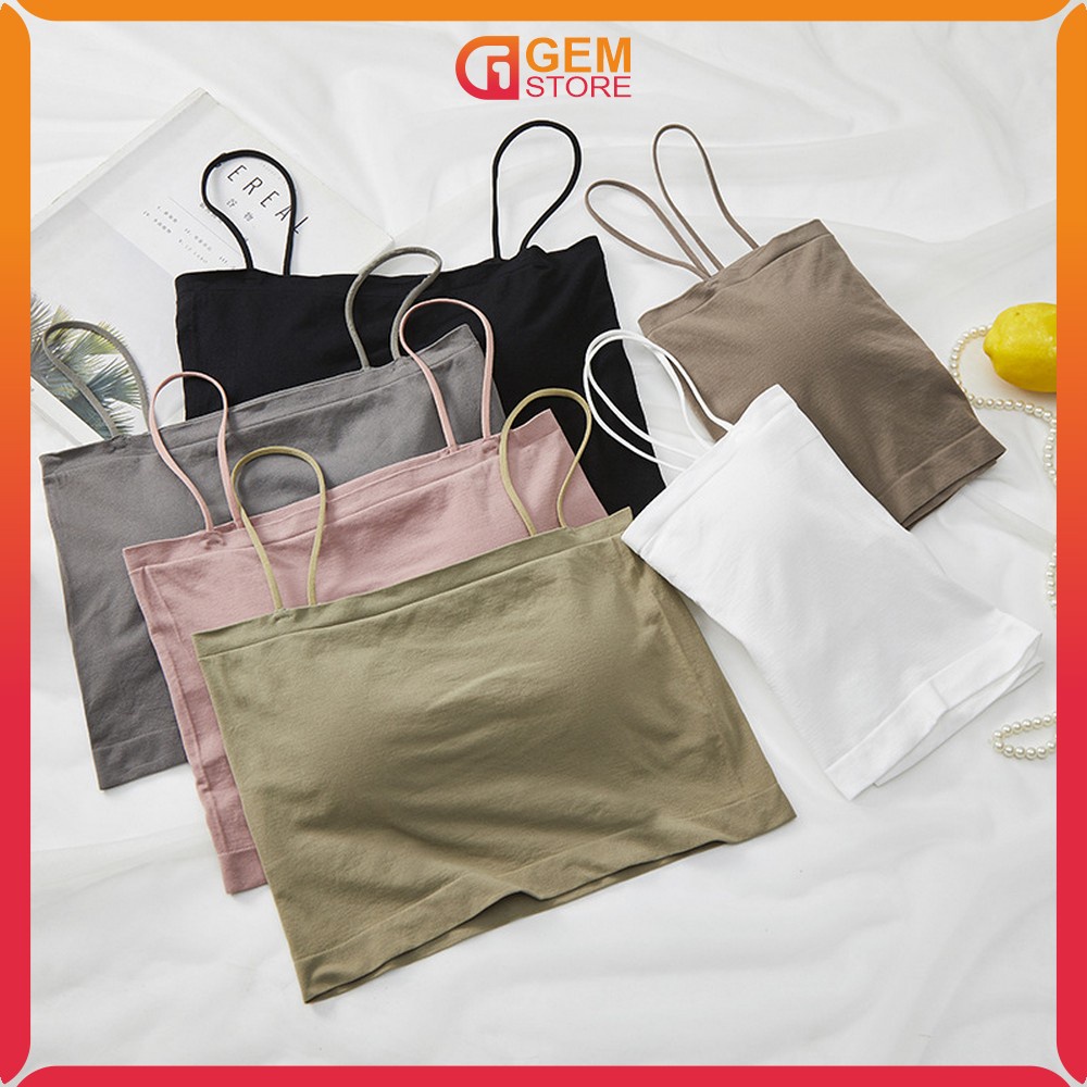 Tank Top Crop Tali Basic Tanpa Lengan Pakaian Dalam Polos Wanita / Sleeveless Crop Tengtop Wanita Fa