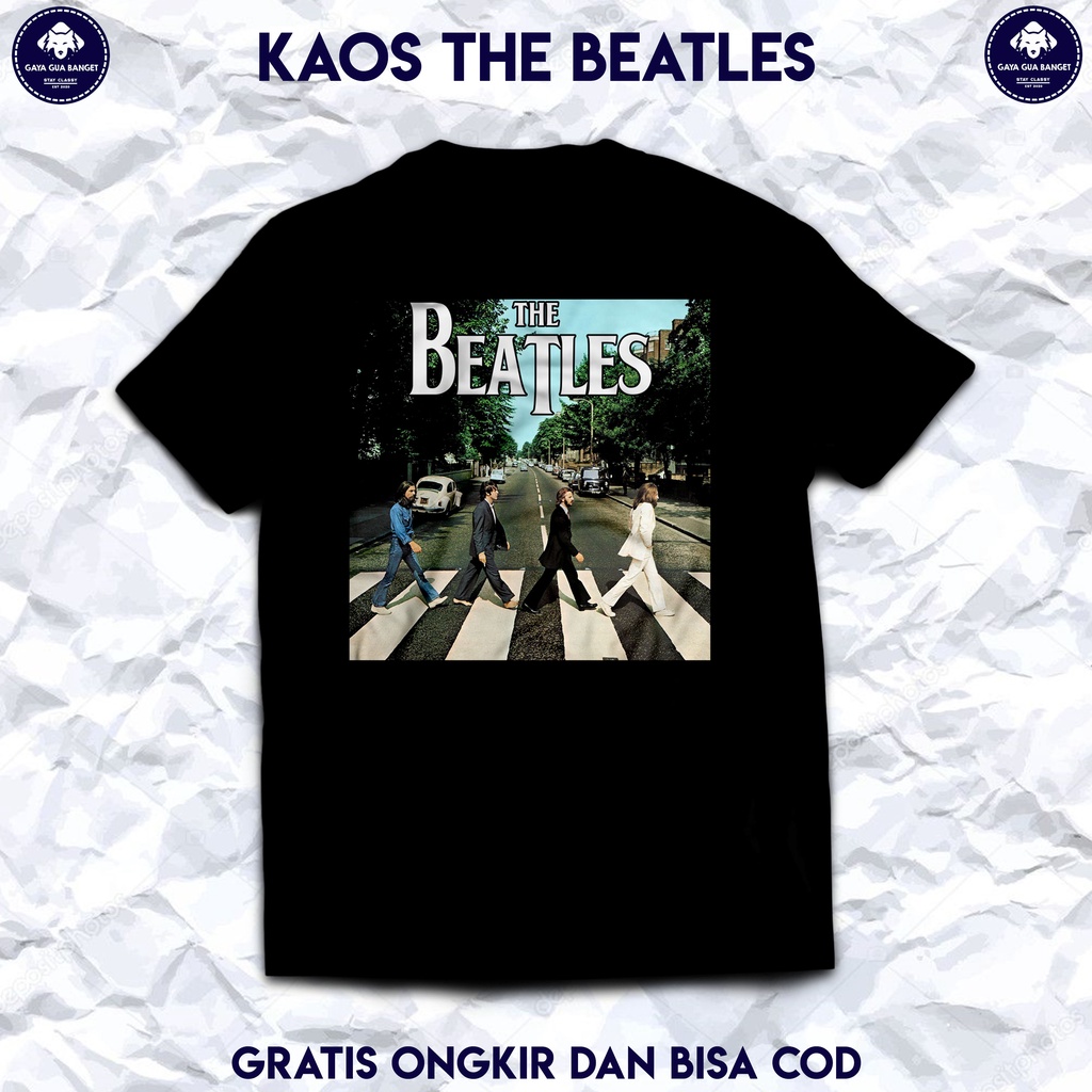 Kaos Baju Band Pop The Beatles Original. T Shirt Musik Pop Rock The Beatles.