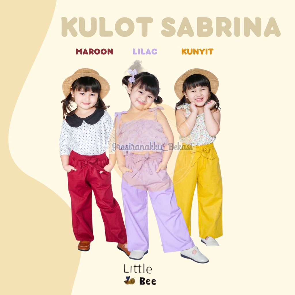 Kulot Anak Polos Sabrina Littlebee Junior Mix Warna Size 2-6Thn