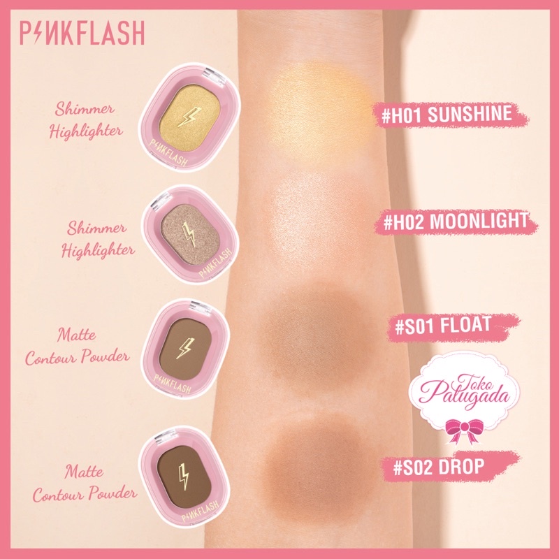 [BISA COD] PINKFLASH Soft Pigment Face Contour Highlighter Shimmer