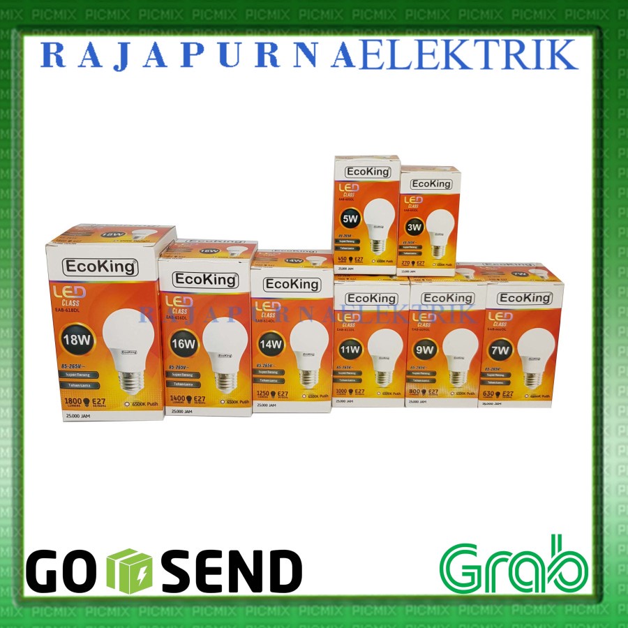 LAMPU LED 3W - 3 watt ECOKING SUPER TERANG - TAHAN LAMA (PAKET 10Pcs)