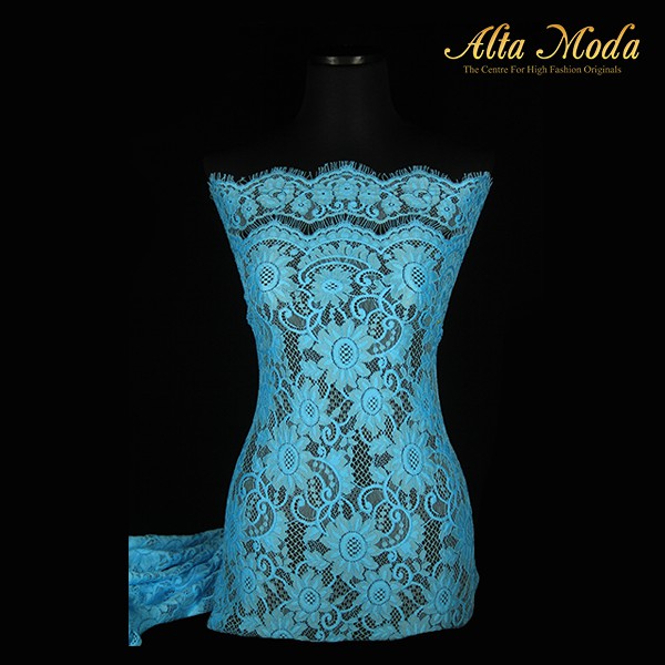 

Alta Moda Brokat Semi Perancis Motif Sunflower Parsley Biru (2.5M)