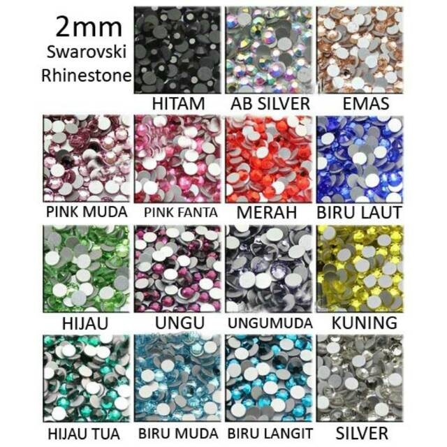 Swarovski Blink-Blink 2mm rhinestone Bahan DIY Handmade Case