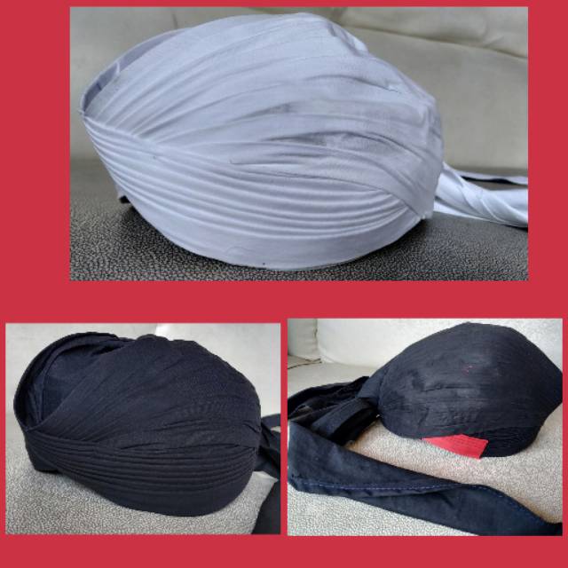 Blangkon putih, blangkon hitam, blangkon kombinasi hitam merah