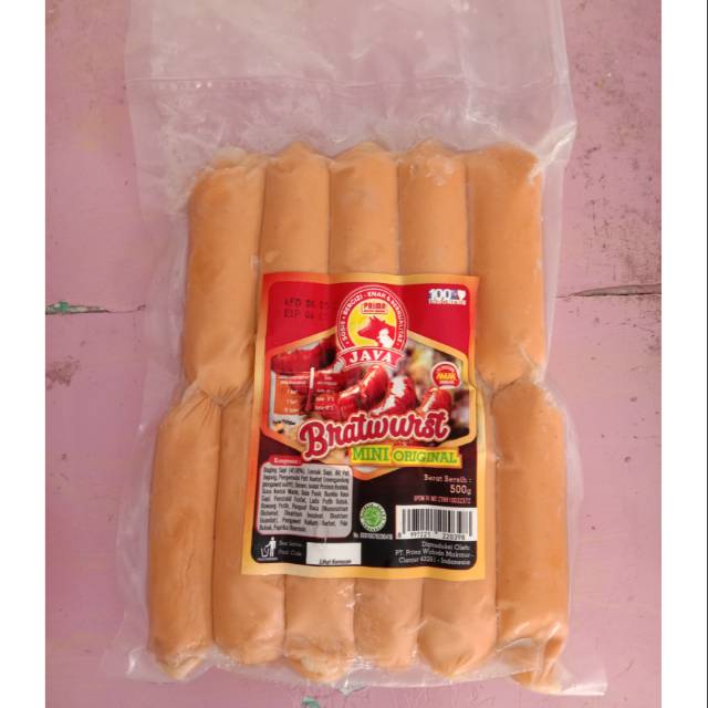 

Sosis bratwurst mini java 500gr