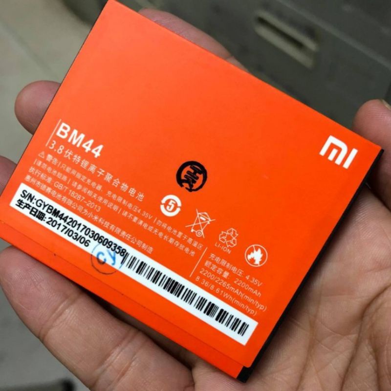 Baterai HP Xiaomi Redmi 2 / Redmi 2 Prime / Redmi 2s ORIGINAL Model Kode Batrei Battery BM44 BM-44