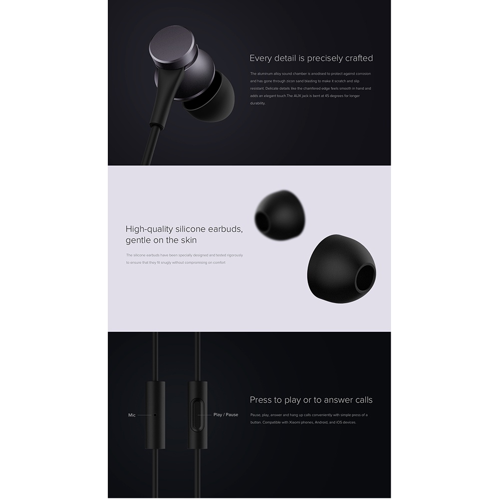 Basic Earphone Ultra Deep Bass with Mic - Black