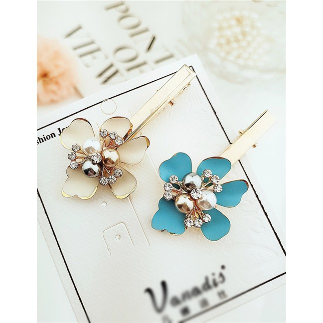 LRC Jepit Rambut Fashion Flower Pearl Hair Clip F62001