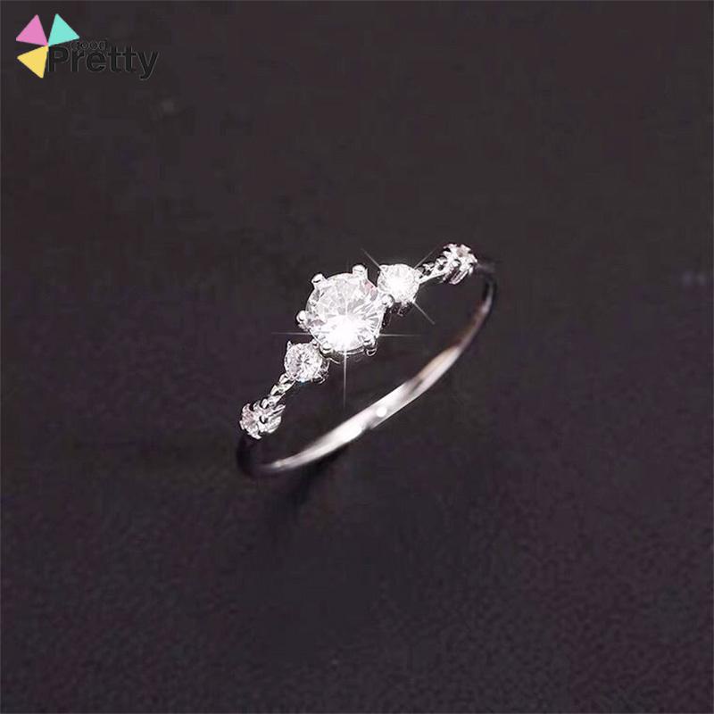 Cincin Korea Berlian Simple Adjustable Cincin Model Terbuka Desain Wanita Hadiah Aksesoris Fashion - PD