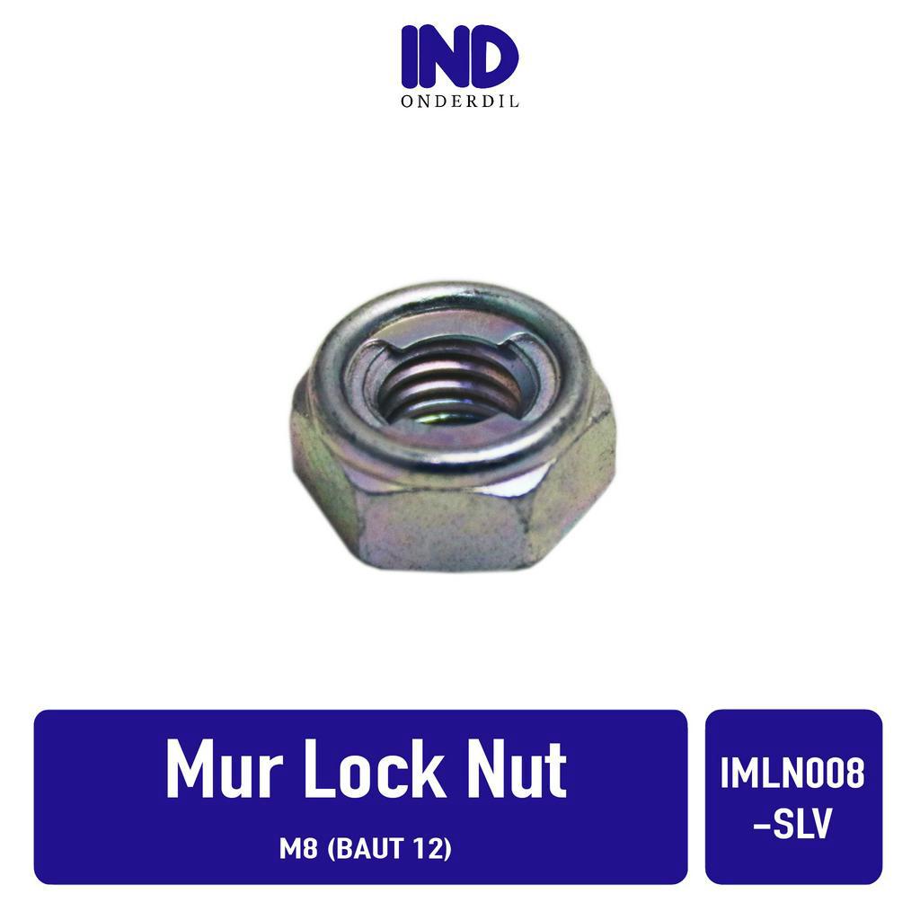 Mur Lock-Pengunci-Kunci Nut  M8-M 8 Baut 12 Silver