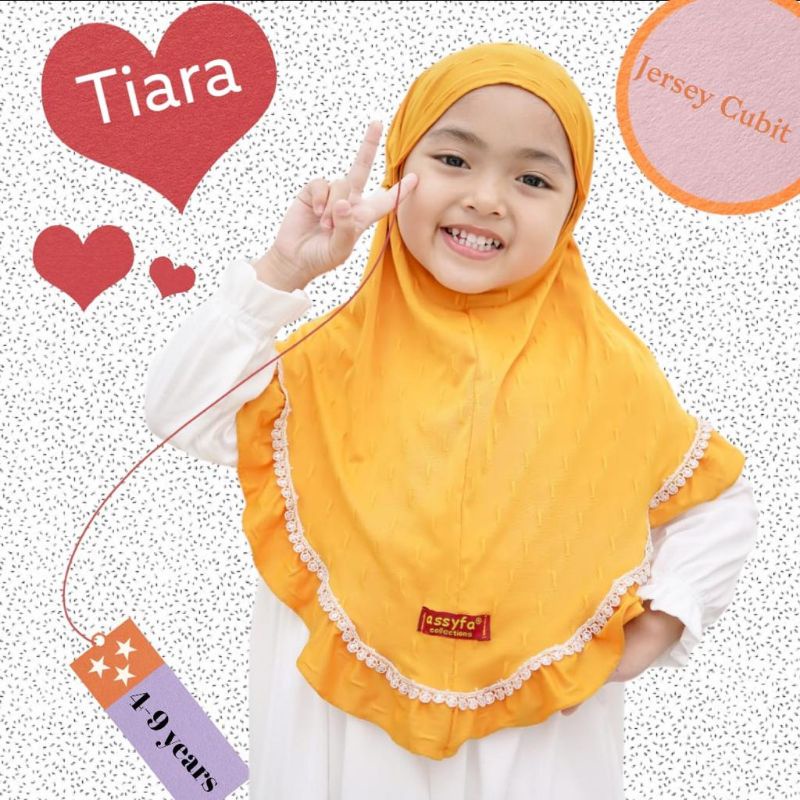 (Assyfa Hijab) TIARA •jilbab anak jersey cubit•jilbab anak bergo list renda