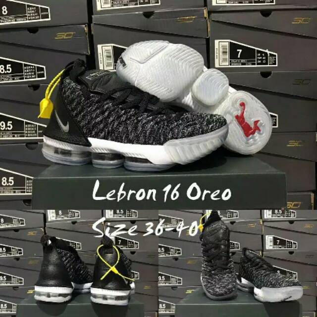 Sepatu basket Lebron 16 oreo