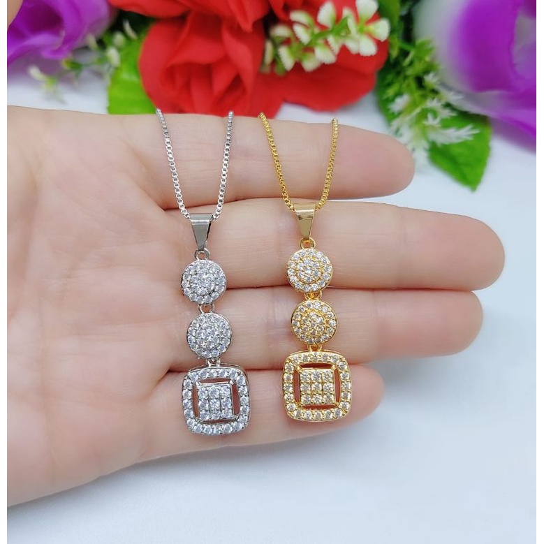 Set Kalung+Liontin Xuping Permata 050.051 Lapis emas 18k