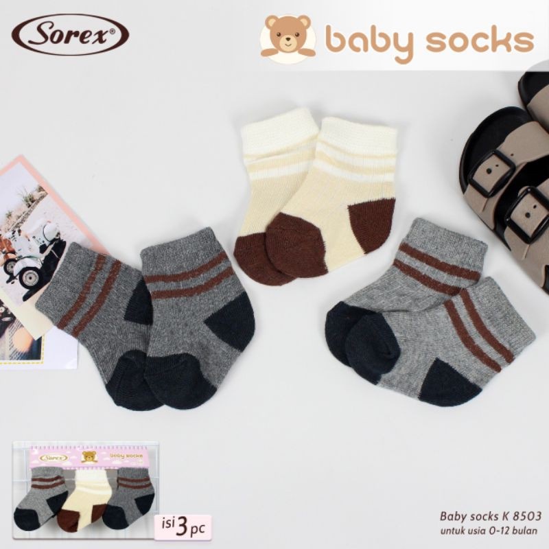 Sorex Kaus Kaki Bayi 3in1 - Baby Socks 0-12m