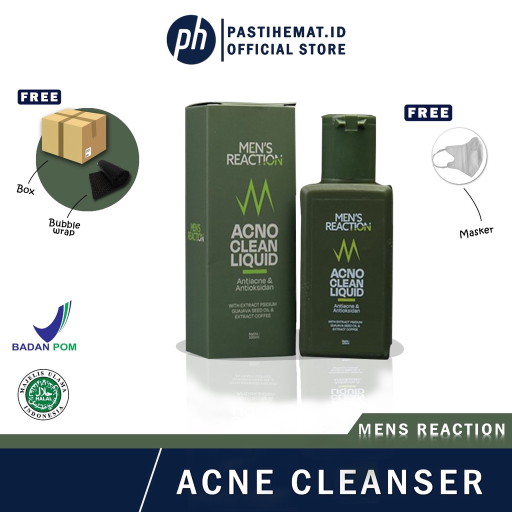 (ORIGINAL BONUS PARFUM) MENS REACTION ACNO CLEAN LIQUID Sabun Cair untuk Perawatan Kulit Pria