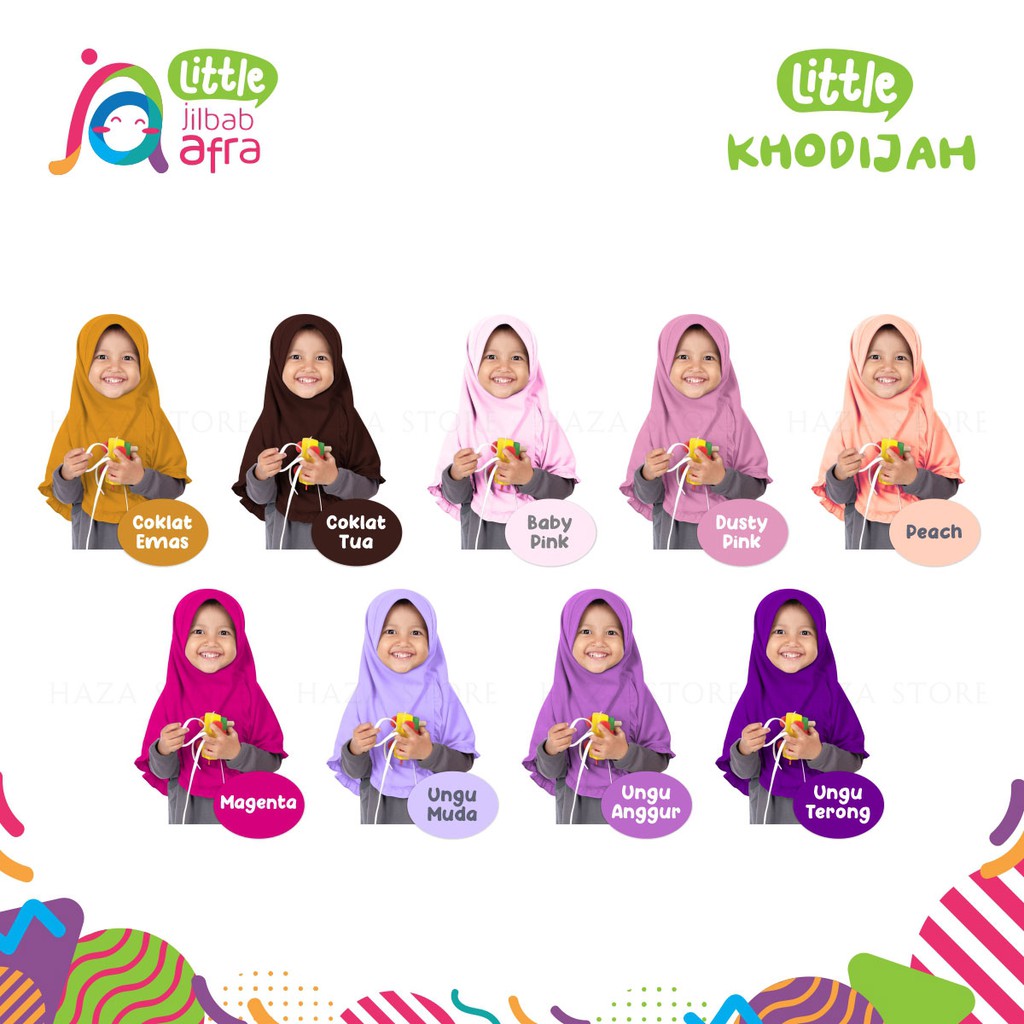 Jilbab Instan Anak Little Khodijah - Little Jilbab Afra (Arfa) - Bahan Kaos, Adem &amp; Lembut - Part 1