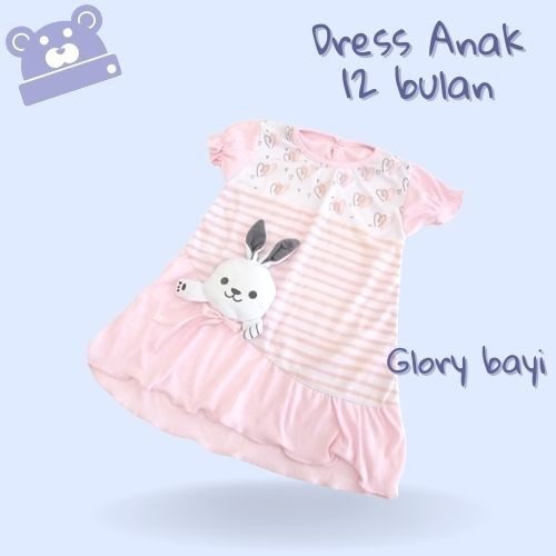 Baju Bayi Perempuan 1-2 tahun Dres Bayi Perempuan