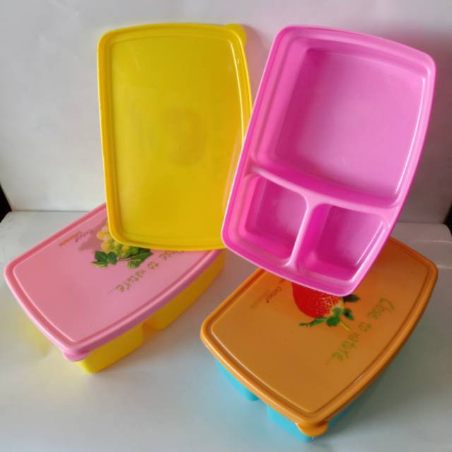 TEMPAT MAKAN / KOTAK MAKAN / LUNCH BOX SEGI / TEPAK MAKAN JUMBO CALISTA SEKAT 3