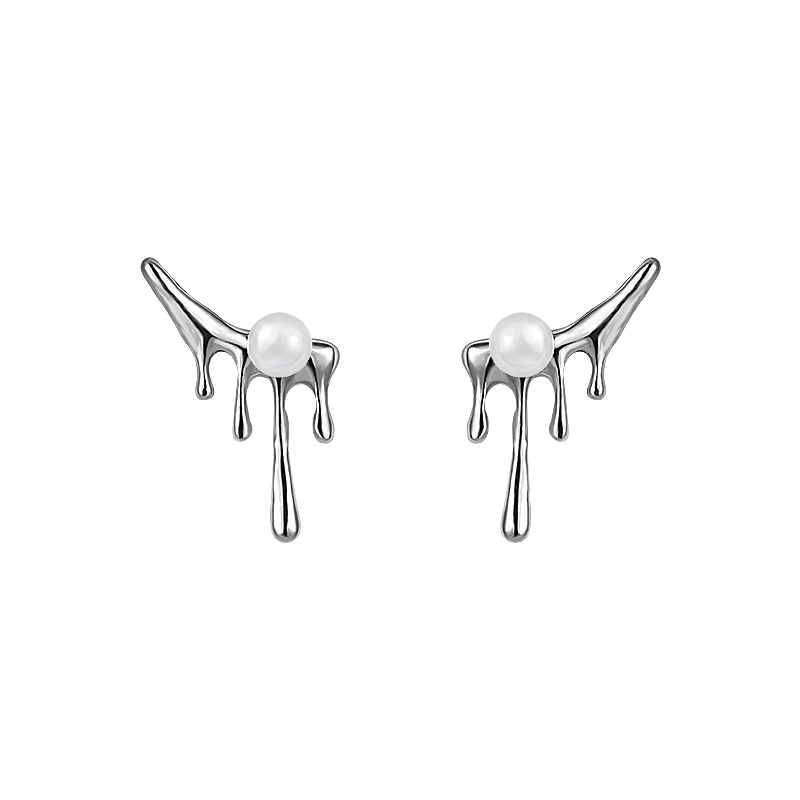 Irregular Drop Pearl Earrings Accessories Personality Hip-hop Trendy