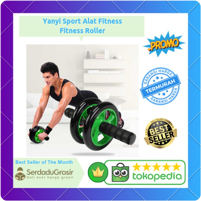 PROMO Alat Fitness Gym Olahraga ABS Fitness Roller Otot Perut Sixpack