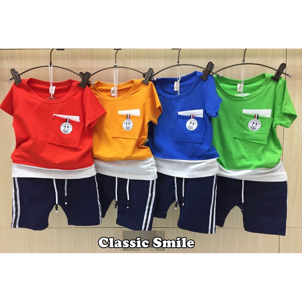 CUCI GUDANG! Setelan 2in1 Anak Laki Import Classic/Mario/Balon/Saku Garis